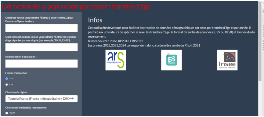Script R Shiny pour l'Extraction des Données du Recensement INSEE