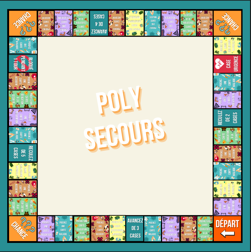 Plateau du jeu de société Polysecours
